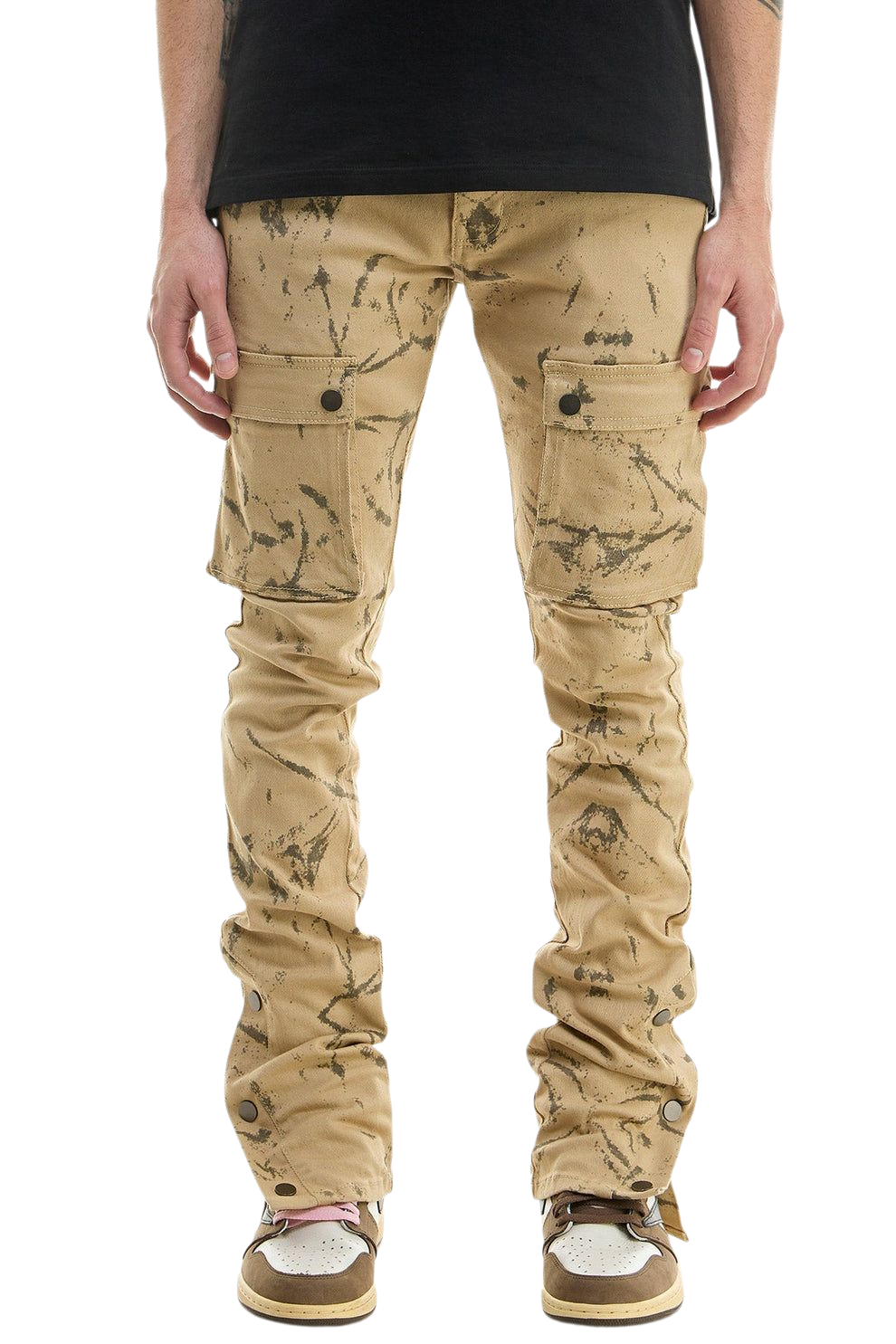 Khaki Stacked jeans